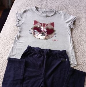 DKNY girls top & pants set
